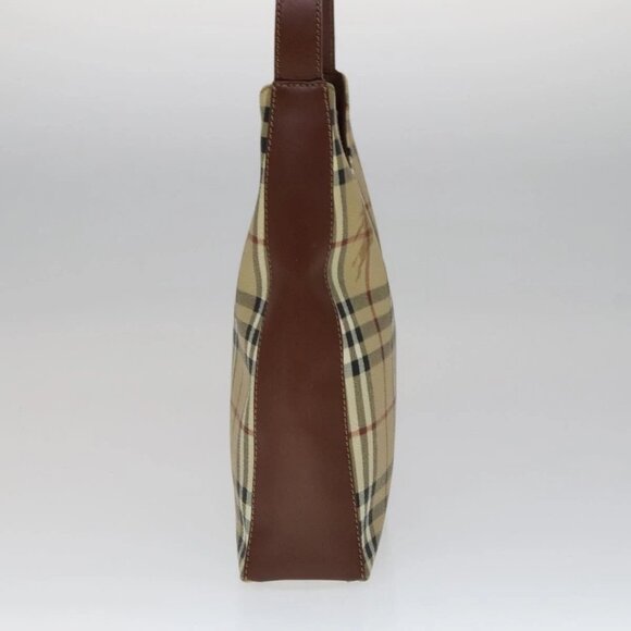 BURBERRY Nova Check Shoulder Bag PVC Leather Beige Auth yk16862 - Picture 4 of 16